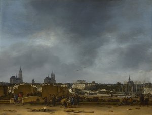 Vista de Delft después de la explosión de 1654 de Egbert van der Poel