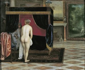 La esposa de Kandaules descubre el escondite de Gyges de Eglon van der Neer