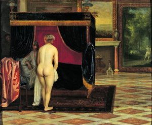 La esposa de Candaules descubriendo a Gyges escondido de Eglon van der Neer