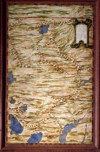Mapa de Perú realizado por Egnazio Danti, matemático, cosmógrafo y arquitecto italiano. Alrededor de 1567. Florencia, Palazzo Vecchio, Sala del Mappamondo de Egnazio Danti