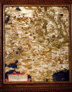 Región de Moscú Mapa realizado por Egnazio Danti (1536-1586) matemático, cosmógrafo y arquitecto italiano. Alrededor de 1567. Florencia, Palazzo Vecchio, Sala del Mappamondo
