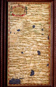 El Indostán en la cima del Ganges. Mapa producido por Egnazio Danti, matemático, cosmógrafo y arquitecto italiano. Alrededor de 1567. Florencia, Palazzo Vecchio, Sala del Mappamondo
