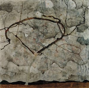 Árbol de otoño en aire turbulento, 1912 de Egon Schiele