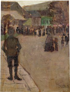 Antes del Leopolditag en Klosterneuburg, 1907 de Egon Schiele
