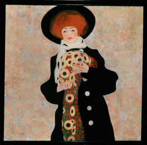 Bildnis einer Frau mit schwarzem Hut [Retrato de una ... de Egon Schiele