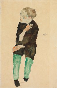 Niño con medias verdes, 1911
