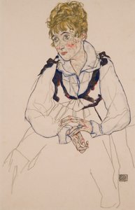 La esposa del artista, sentada de Egon Schiele
