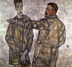 Doble Retrato de Otto y Heinrich Benesch, 1913 de Egon Schiele