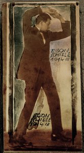 Egon Schiele con los brazos en alto ... (foto) de Egon Schiele