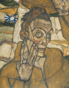 Entschwebung (Die Blinden III), El ciego ... (óleo y acuarela sobre lienzo) de Egon Schiele