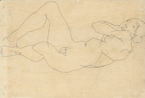 Desnudo femenino con las manos detrás de la cabeza, 1914 de Egon Schiele