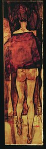 Desnudo femenino (óleo sobre lienzo) de Egon Schiele