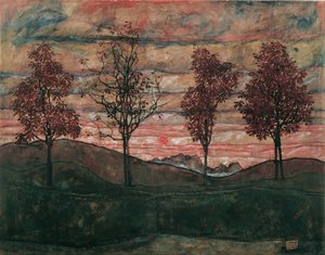 Cuatro Árboles, 1917 de Egon Schiele