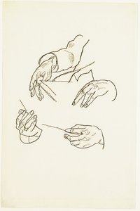 Manos, estudios para un retrato del Dr. Hugo Koller de Egon Schiele