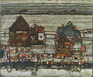 Casas con tendederos, 1914 de Egon Schiele
