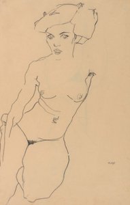 Desnudo femenino arrodillado de Egon Schiele