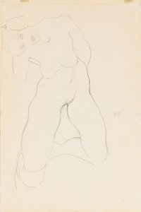 Desnudo femenino arrodillado de Egon Schiele