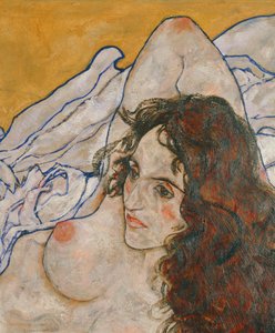 Liegende Frau (óleo sobre lienzo) de Egon Schiele