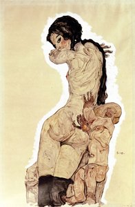 Madre e hijo. (Madre e hijo). Obra de Egon Schiele (1890-1918), acuarela y gouache sobre papel