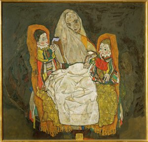 Madre con dos hijos (óleo sobre lienzo)