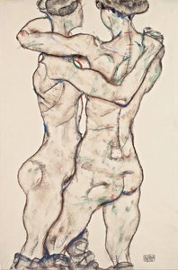 Chicas desnudas abrazándose, 1914 de Egon Schiele