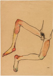 Abdomen masculino desnudo, 1910 de Egon Schiele