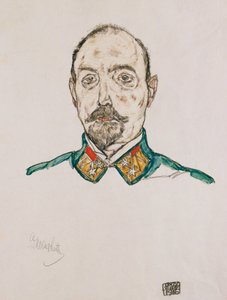 Retrato de un primer oficial de Egon Schiele