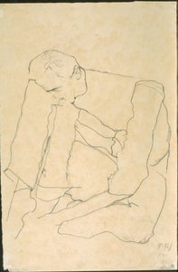 Hombre sentado (verso) de Egon Schiele