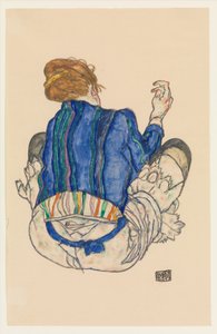 Sitzende Frau, Rückenansicht de Egon Schiele