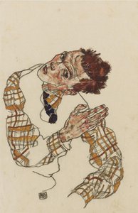 Autorretrato con camisa a cuadros, 1917