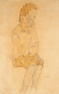 Niño sentado, 1910 de Egon Schiele