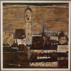 Stadt Stein II (pintura sobre lienzo) de Egon Schiele