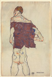 Hombre de pie; Stehender Mann, 1913 de Egon Schiele