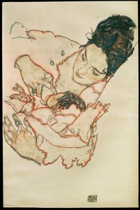 Stillende Mutter - Madre lactante ... (acuarela y lápiz negro) de Egon Schiele