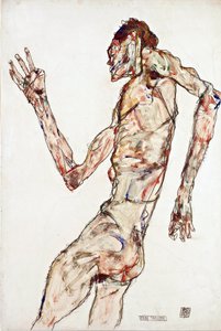 La bailarina - Schiele, Egon (1890-1918) - 1913 - Tiza negra, Gouache sobre papel - 48,3x32,3 - Museo Leopold, Viena de Egon Schiele