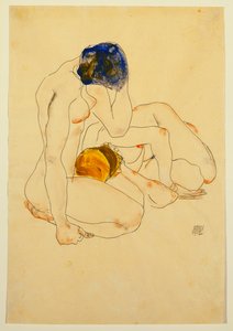 Dos amigos, 1912 de Egon Schiele