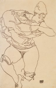 Mujer desnudándose, 1917 de Egon Schiele