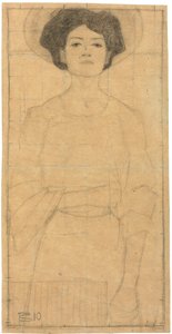 Joven mujer con sombrero de Egon Schiele