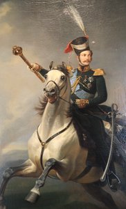 Retrato del Tsesarevich Alexander Nikolaevich a caballo, 1850s de Egor Botman