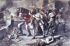 Tropas británicas e indias saqueando Kaisarbagh durante la captura de Lucknow en marzo de Egron Sellif Lundgren