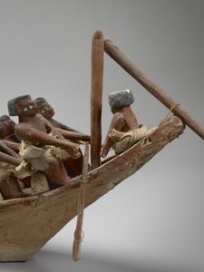 Modelo de barco funerario, de Beni Hasan, probablemente Reino Medio, c.2060-1786 (detalle) de Egyptian