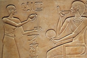 Reina Kawit en su tocador, del sarcófago de la Reina Kawit, encontrado en Deir el-Bahri, Reino Medio, c.2061-2010 a.C. de Egyptian 11th Dynasty