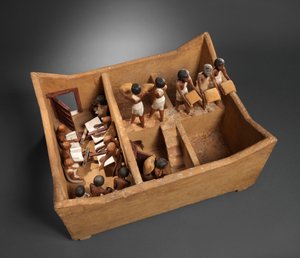 Modelo de un granero con escribas de la tumba de Meketre, c.1981-1975 a.C.