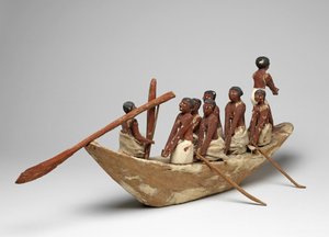 Modelo de barco de vela de la Tumba de Khety (Beni Hasan) Reino Medio, c.2010 a.C. - 1950 a.C. de Egyptian 12th Dynasty