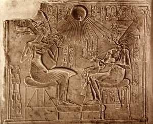 Akhenatón y su familia, de Akhetaten (moderno Tell el-Amarna) de Egyptian 18th Dynasty