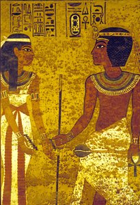 Antiguo Egipto, Tutankamón con su esposa, Tumba de Tutankamón, Tebas