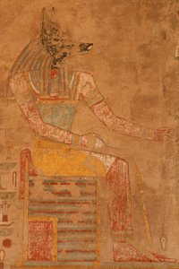 Anubis, el dios de la muerte del Templo Mortuorio de la Reina Hatshepsut (c.1503-1482 a.C.)