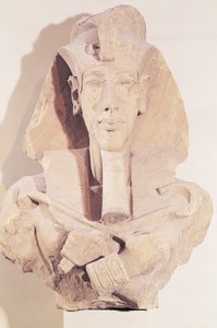 Busto de Amenofis IV (Akenatón) (c.1364-1347 a.C.) del Templo de Amón, Karnak, Nuevo Reino, c.1353-1337 a.C. de Egyptian 18th Dynasty