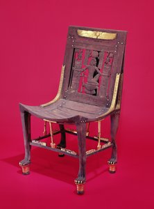 Silla, de la tumba de Tutankamón, que representa el espíritu de millones de años