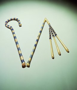 Cayado y flagelo, de la Tumba de Tutankamón (c.1370-1352 a.C.) Nuevo Reino de Egyptian 18th Dynasty